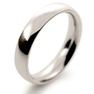 Court Profile Wedding Rings - White Gold